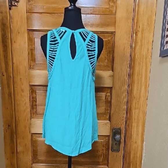 Bar III Green Asymmetrical Cut-Out Tank Top M - Picture 5 of 5